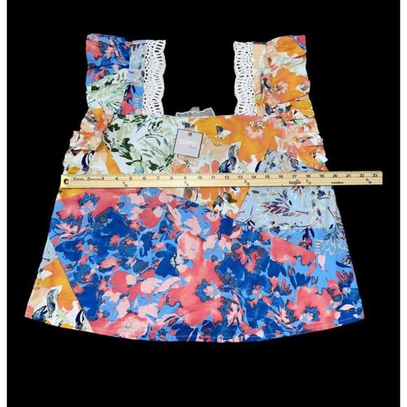 Cupio Blush Colorblock Floral Blouse/Top Size Small. New - Picture 3 of 4